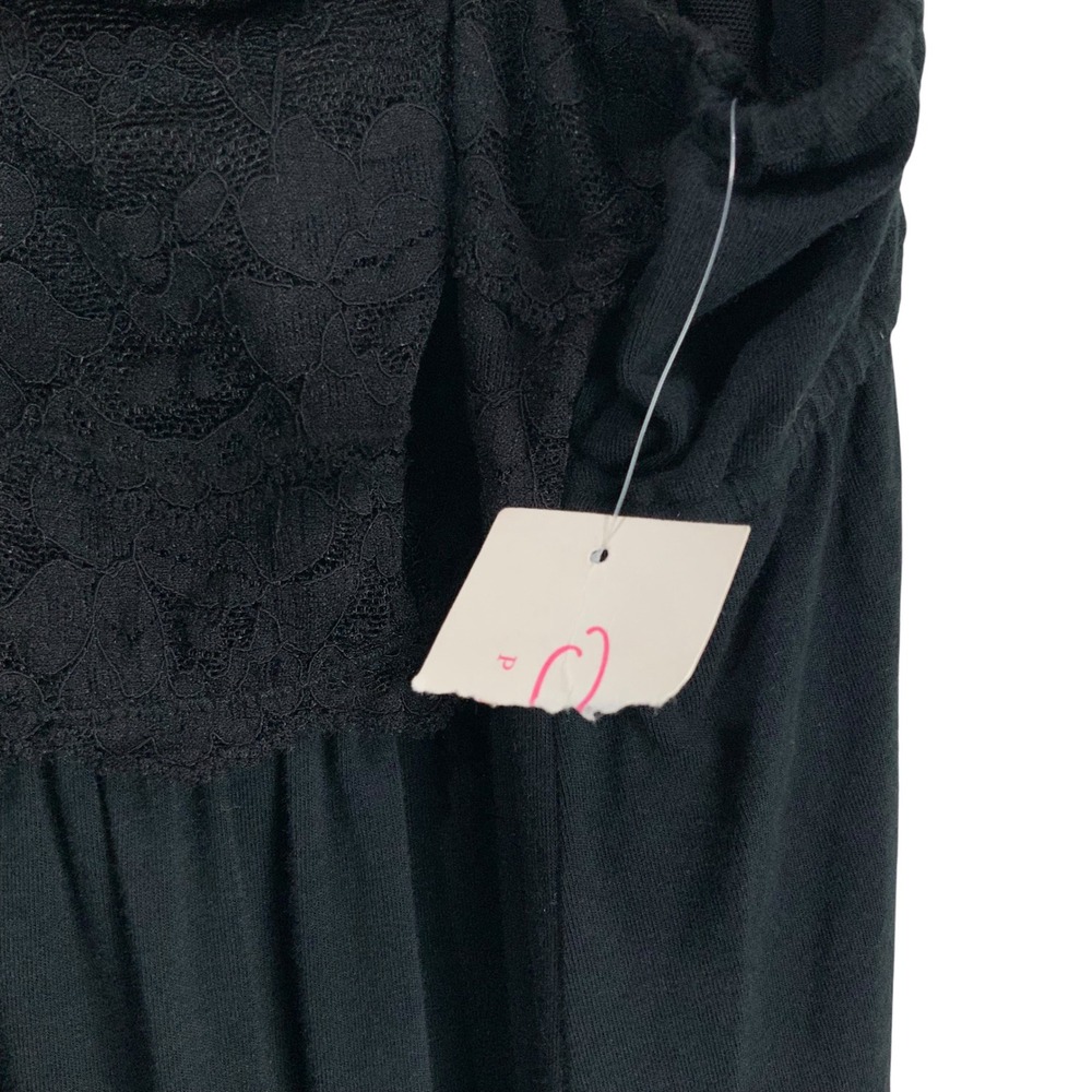 Oscar de la Renta Pink Label Black Nightgown L Pullover Scoop Sleeveless Lace - Picture 7 of 8